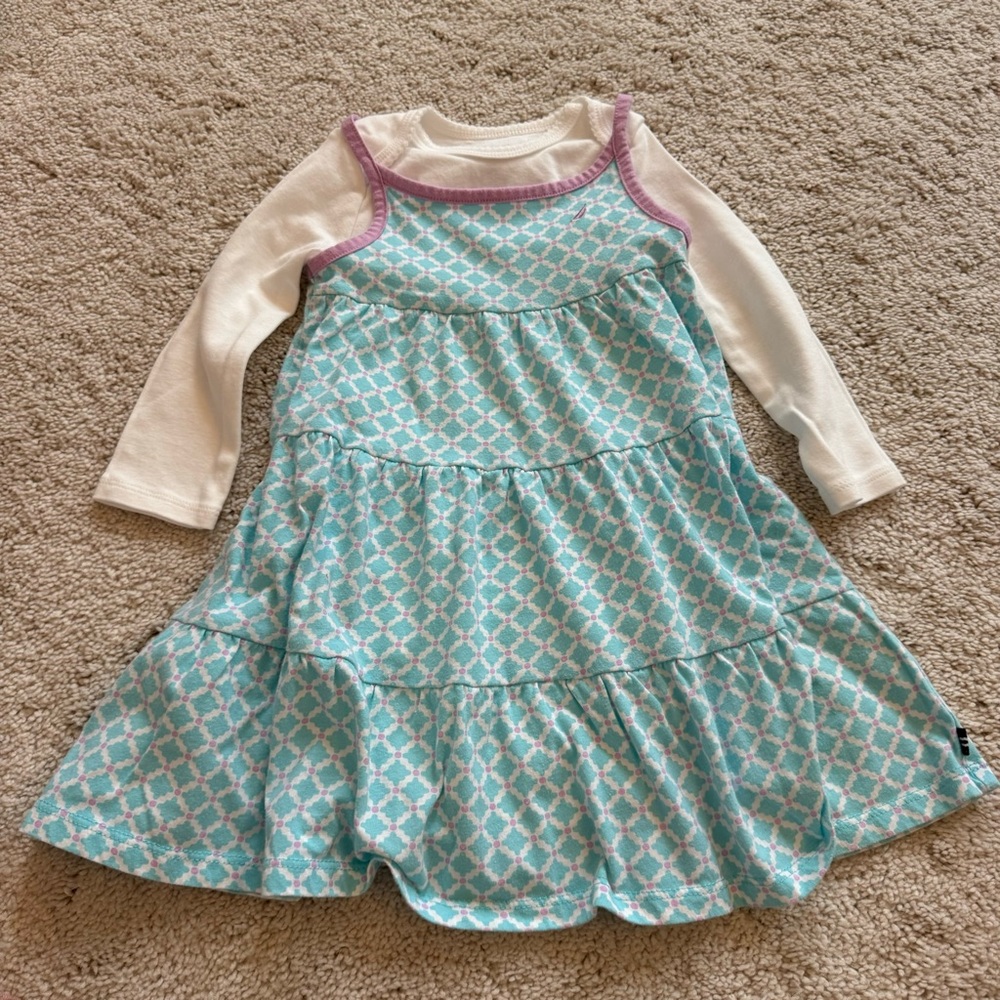 18M Nautica Tank Dress w/ Long Sleeve Onesie